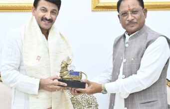 मुख्यमंत्री साय से सांसद मनोज तिवारी ने की भेंट