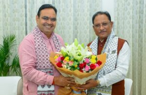 मुख्यमंत्री शर्मा से सीएम साय ने की भेंट, किसान कल्याण सहित विभिन्न विषयों पर चर्चा