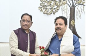 मुख्यमंत्री साय से बीसीसीआई उपाध्यक्ष राजीव शुक्ला ने की मुलाकात