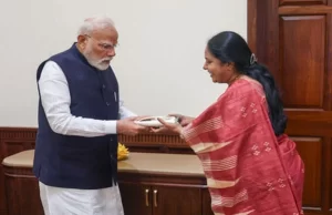 भाजपा महिला मोर्चा की राष्ट्रीय अध्यक्ष वनथी श्रीनिवासन ने प्रधानमंत्री मोदी से की मुलाकात