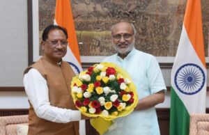 नई दिल्ली, 06 अक्टूबर 2025/मुख्यमंत्री श्री विष्णु देव साय ने आज नई दिल्ली में भारत के उपराष्ट्रपति श्री सी. पी. राधाकृष्णन से सौजन्य भेंट की।