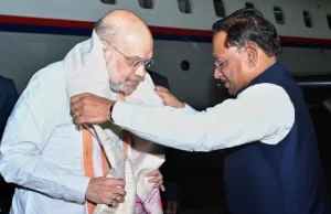 मुख्यमंत्री साय ने अमित शाह का विमानतल पर किया स्वागत