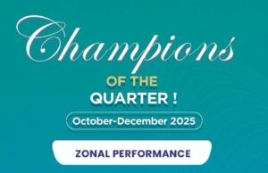 सेंट्रल इंडिया ज़ोन में उत्कृष्ट प्रदर्शन, अक्टूबर–दिसंबर 2025 तिमाही में हासिल की बड़ी उपलब्धि