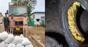 टायर में छिपा रखा था 75 लाख का गांजा, दो तस्कर गिरफ्तार