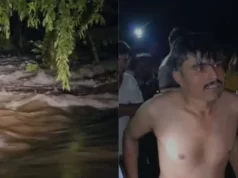 बारिश के चलते नदी-नाले उफान पर, उफनते नाले को पार करते समय तेज बहाव में फंसा युवक, ढाई घंटे में रेस्क्यू