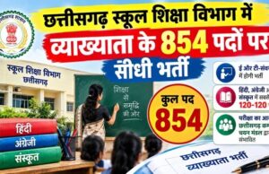 स्कूल शिक्षा विभाग में व्याख्याता के 854 पदों पर होगी भर्ती