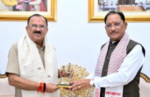 मुख्यमंत्री श्री विष्णु देव साय से राजस्थान विधानसभा अध्यक्ष श्री वासुदेव देवनानी ने की सौजन्य भेंट